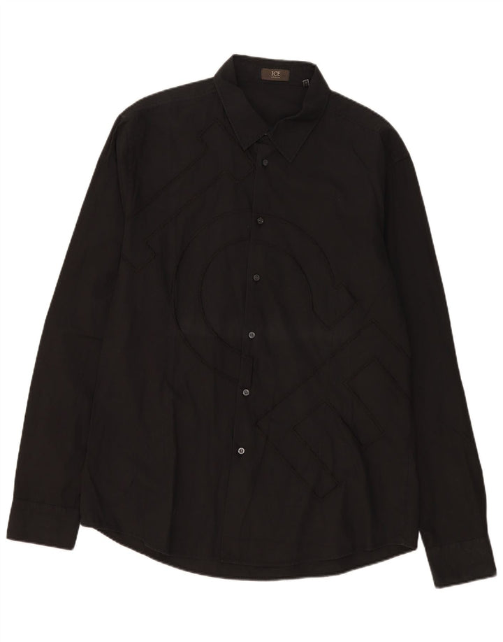 Iceberg Camisa gráfica para hombre 4XL Algodón negro