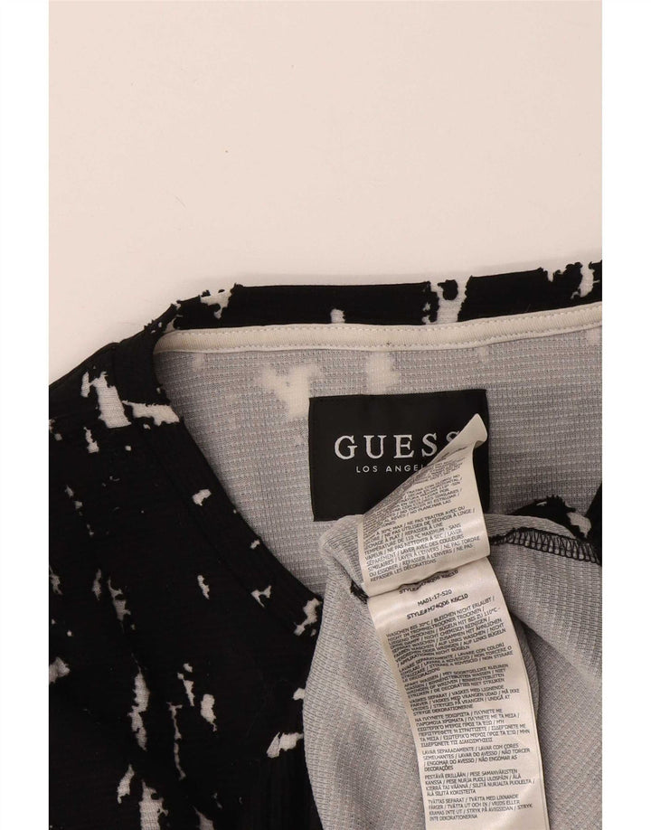 Guess Hombre Sudadera Con Estampado Abstracto Jersey Small Negro Algodón