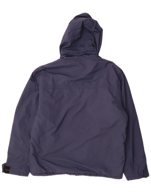 Asics Chaqueta cortavientos con capucha para hombre UK 38 Medium Azul marino Poliamida