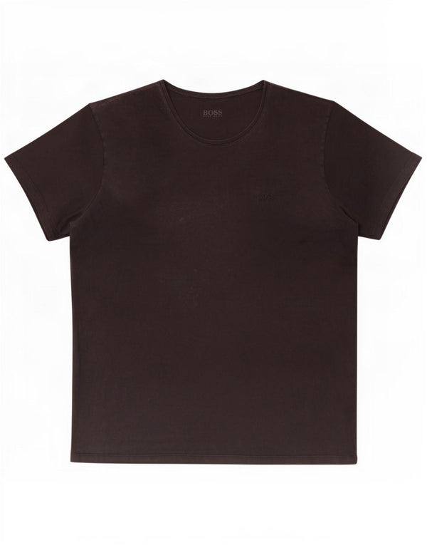 Hugo Boss Hombre Camiseta Top Grande Algodón Negro