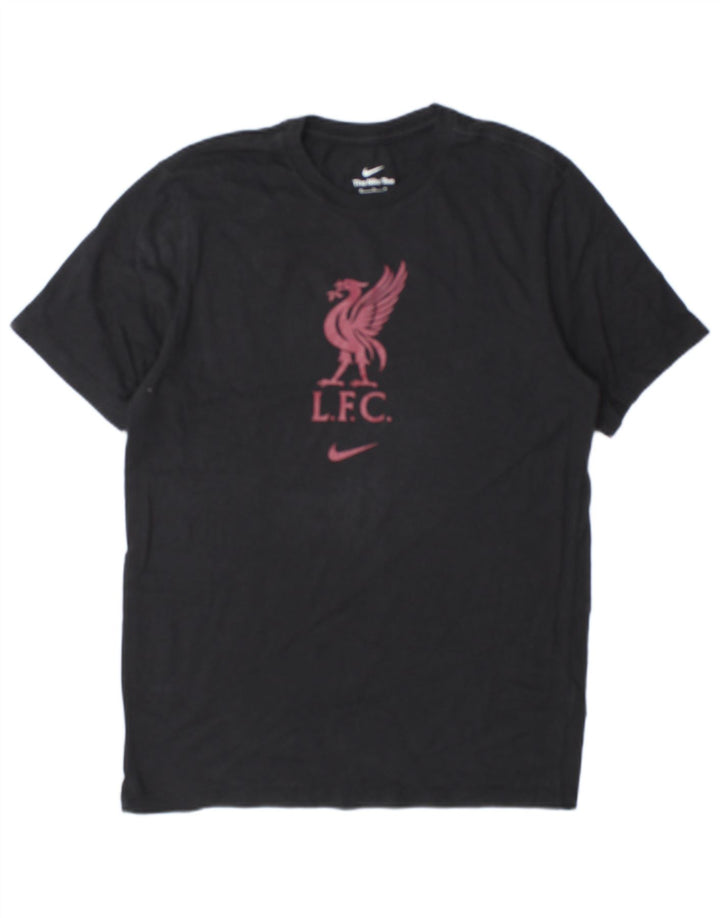 Nike Liverpool Graphic Camiseta para hombre, talla mediana, algodón negro