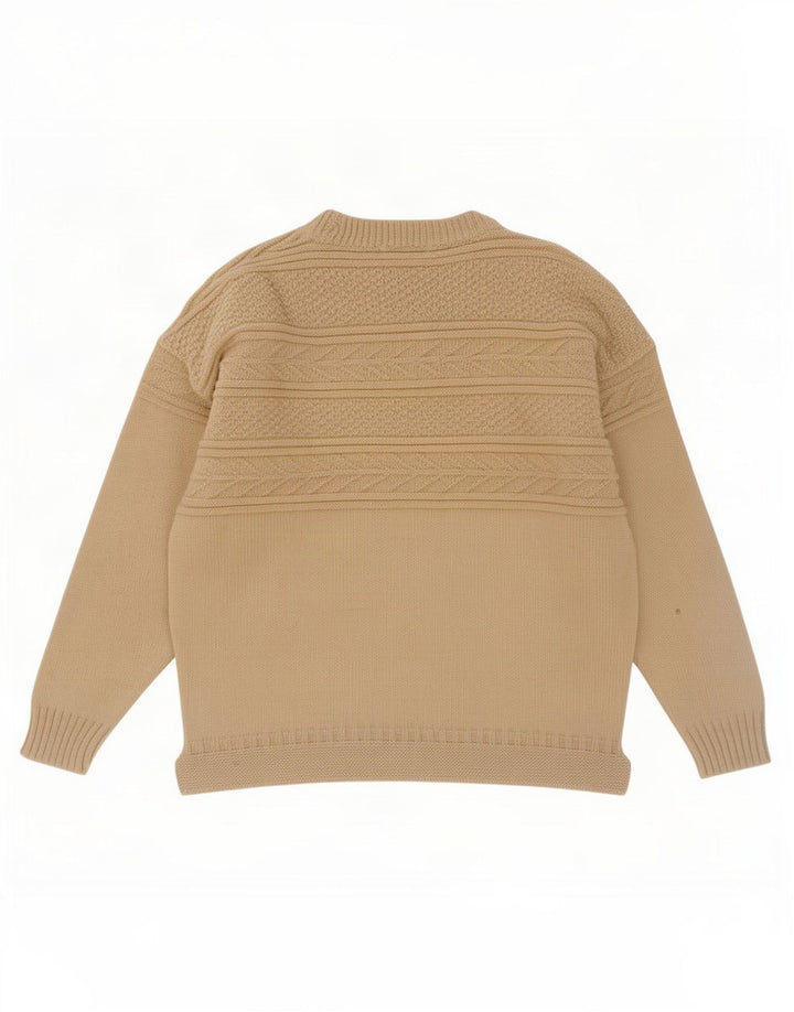 Vintage hombres barco cuello jumper suéter XL de lana blanca
