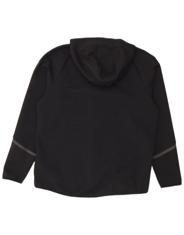 Under Armour Sudadera con capucha y cremallera para hombre, talla grande, poliéster negro