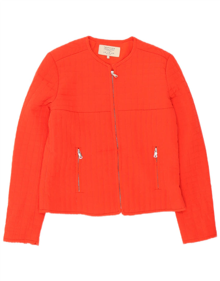 Zara Mujer Trafaluc Chaqueta Acolchada UK 44 Poliéster Naranja Mediano