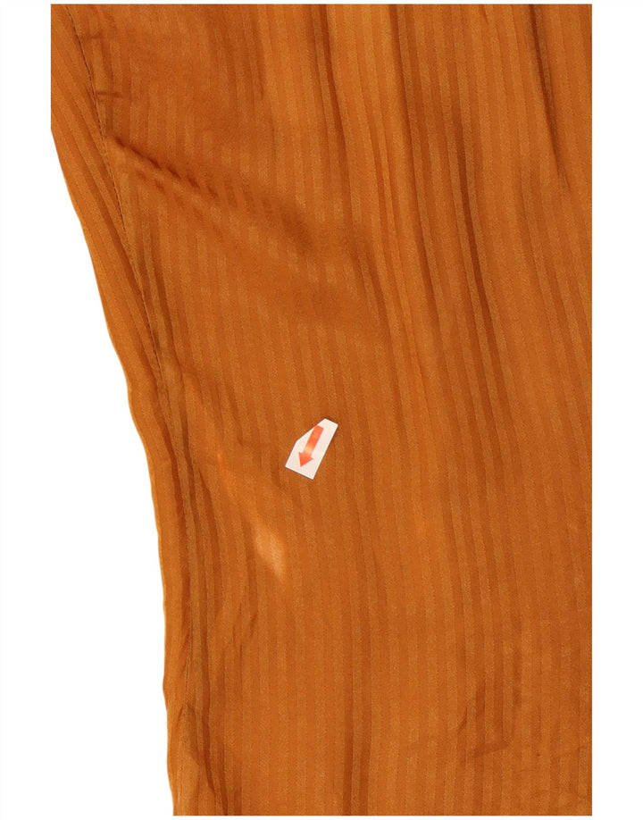 Vintage mujer camisa blusa IT 46 grande naranja rayas