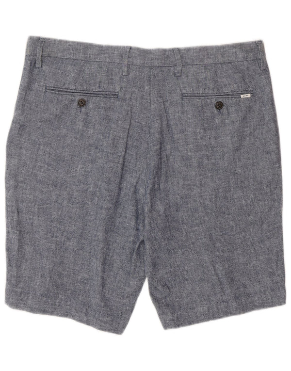 Marks & Spencer Pantalones cortos chinos para hombre W34 L lino azul grande