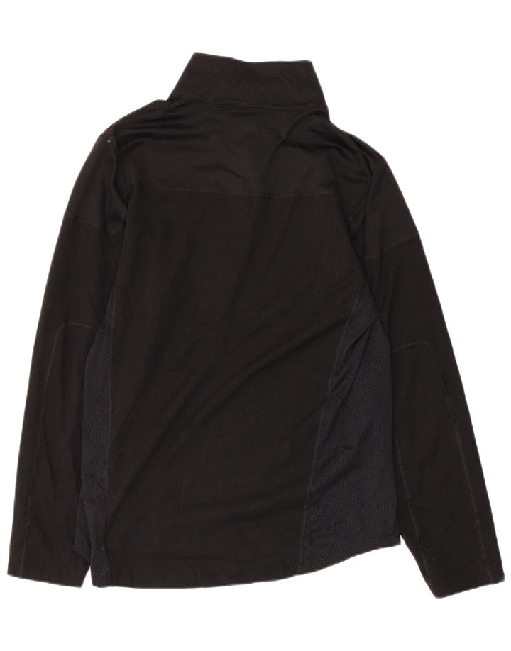EDDIE BAUER Top de chándal con cuello y cremallera para mujer UK 10 Small Black