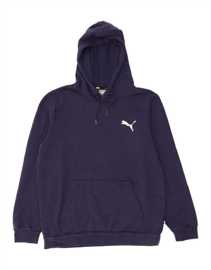 PUMA Mens Hoodie Jumper Medium Navy Blue Cotton Vintage Puma and Second-Hand Puma from Messina Hembry 