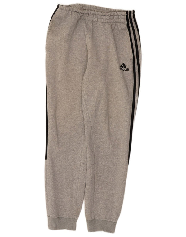 Adidas Hombre Pantalones De Chándal Joggers Pequeño Gris Algodón