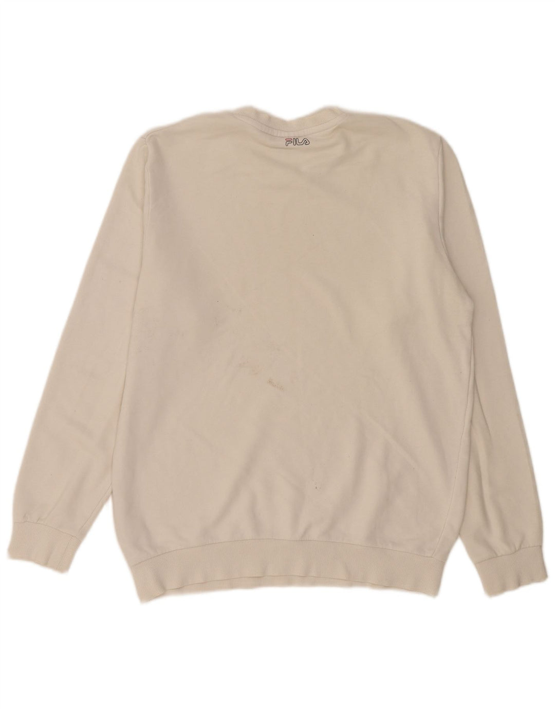 Fila Hombre Graphic Sudadera Jumper Grande Algodón Blanco