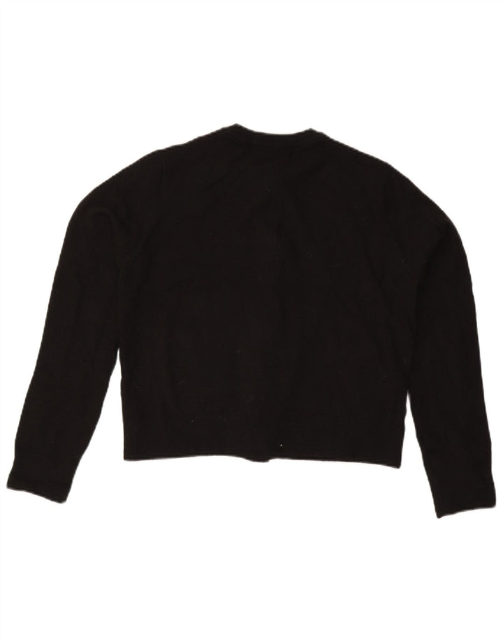 Zara Mujer Crop Cardigan Suéter UK 10 Small Negro
