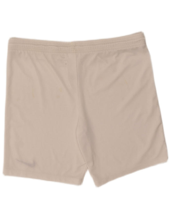 Nike - Pantalones cortos deportivos Dri Fit para hombre, poliéster blanco grande