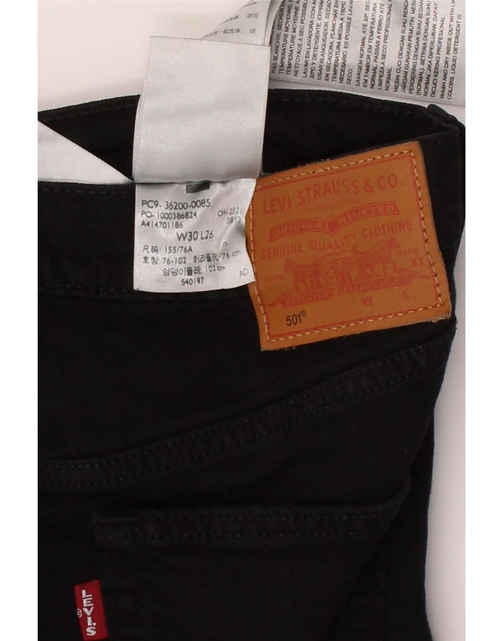 LEVI'S Mens 501 Straight Jeans W30 L26 Black Cotton Vintage Levi's and Second-Hand Levi's from Messina Hembry 