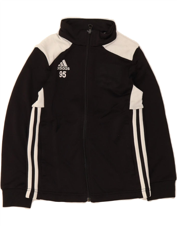 ADIDAS Boys Tracksuit Top Jacket 7-8 Years Black Colourblock Polyester Vintage Adidas and Second-Hand Adidas from Messina Hembry 