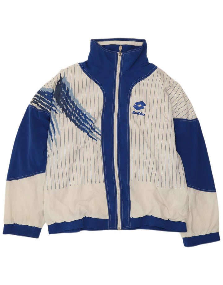LOTTO Chaqueta superior de chándal con gráfico para hombre UK 42/44 XL Blanco Colorblock