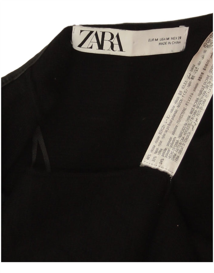 Zara Abrigo abierto para mujer UK 42 Viscosa negra mediana