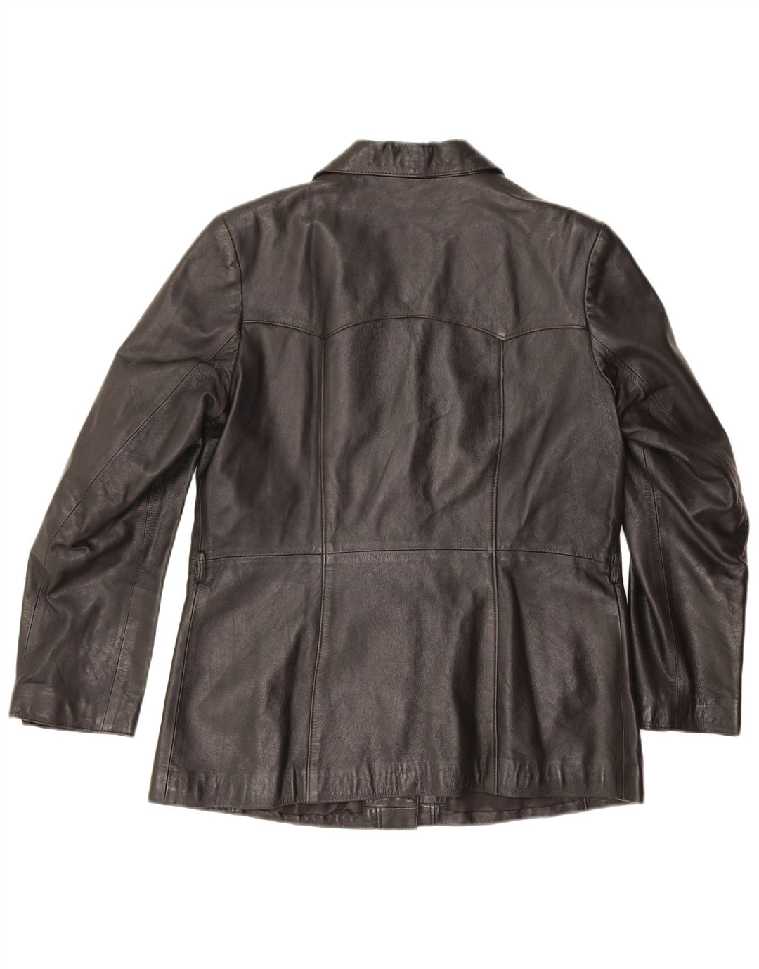 Vintage mujer chaqueta de cuero EU 42 cuero negro grande