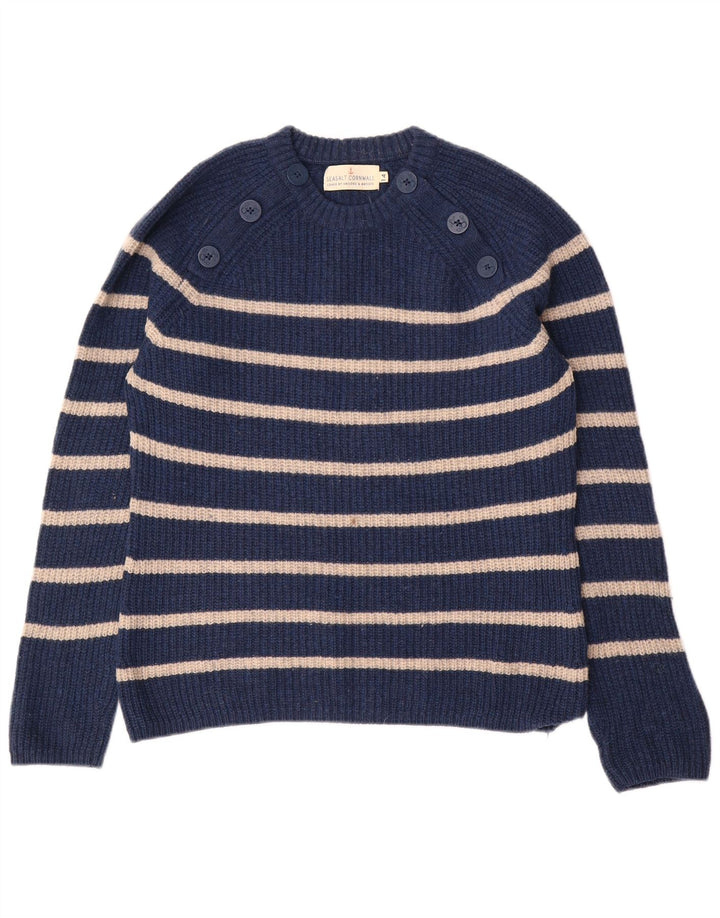 SEASALT CORNWALL Suéter tipo jersey con cuello redondo para mujer UK 40 Grande Azul marino