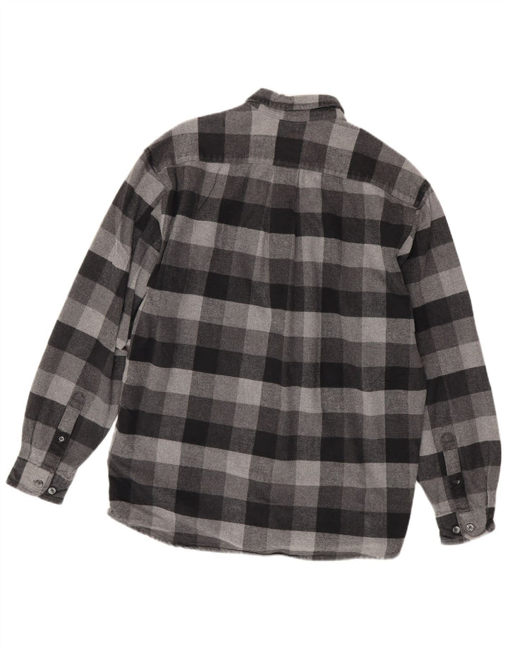 Eddie Bauer Camisa de franela para hombre Algodón a cuadros gris medio