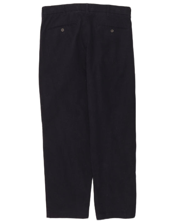 Marks & Spencer Pantalón chino con pinzas para hombre W34 L31 Algodón azul marino