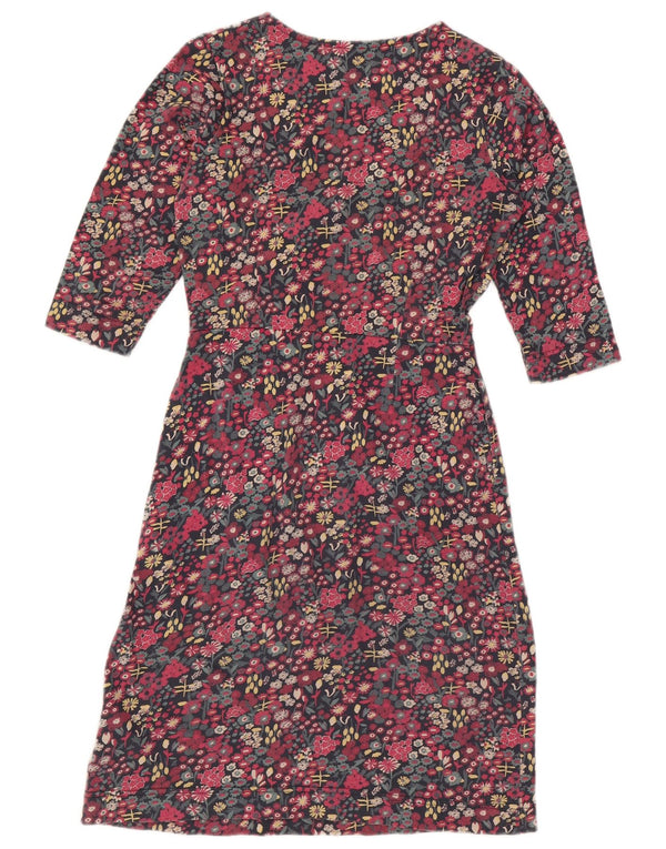 Weird Fish Vestido acampanado de manga 3/4 para mujer UK 8 Small Multicolor Floral