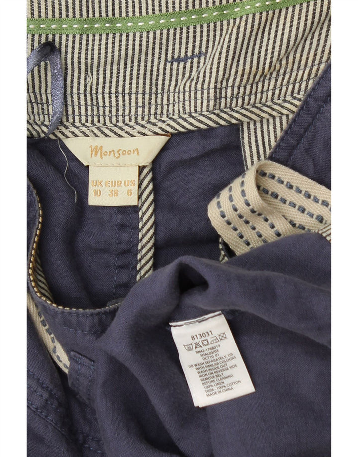 MONSOON Minifalda para mujer UK 10 Small W28 Lino azul marino