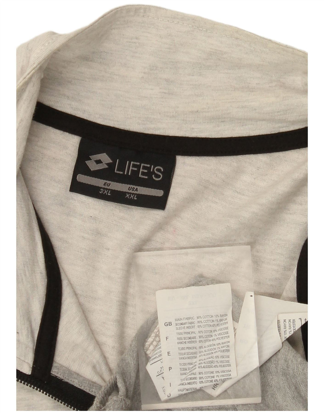 Lotto Hombre Chándal Top Chaqueta 2XL Gris Colorblock Algodón