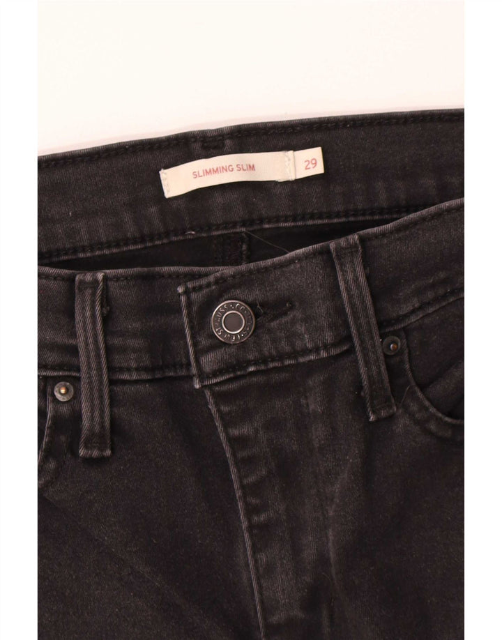 Levi's Vaqueros Slim Adelgazantes Mujer W29 L32 Algodón Negro