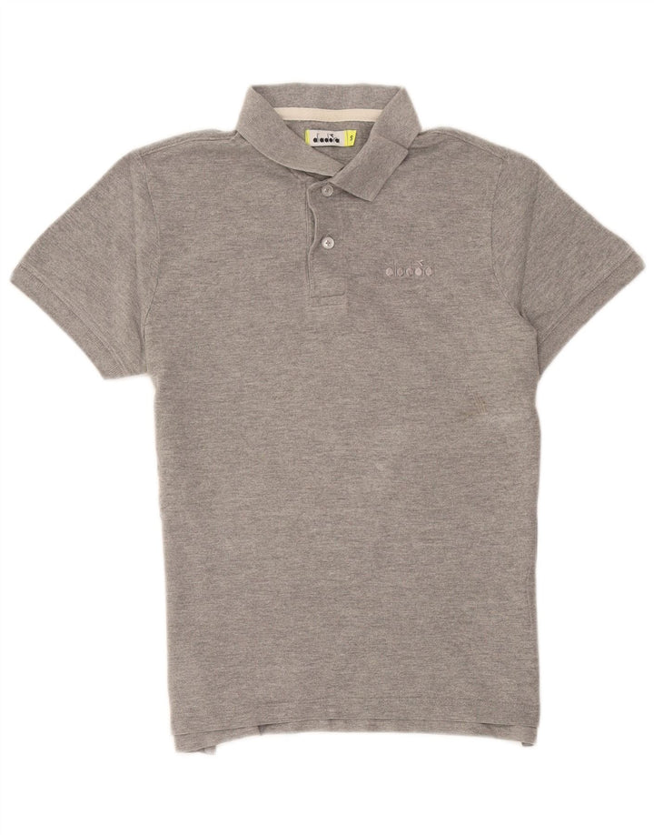 Diadora Polo Hombre Pequeño Gris Moteado