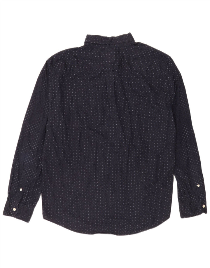 Camisa American Eagle Hombre XL Algodón Moteado Azul Marino