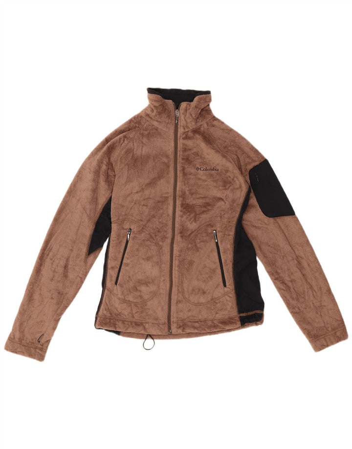COLUMBIA Chaqueta polar para mujer UK 40 Small Marrón Colorblock Poliéster