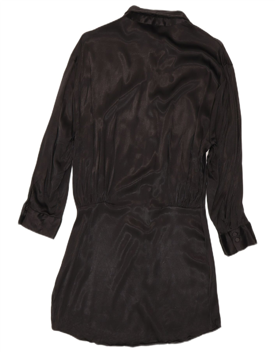 Zara Mujer Vestido Camisero ES 40 XL Negro