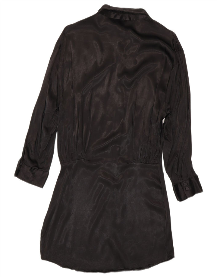 Zara Mujer Vestido Camisero ES 40 XL Negro