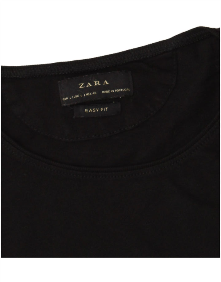 ZARA Hombre Camiseta Easy Fit Top Grande Negro