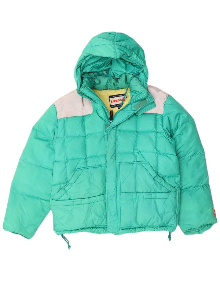 INVICTA Chaqueta acolchada con capucha para hombre IT 48 Nylon color block mediano turquesa