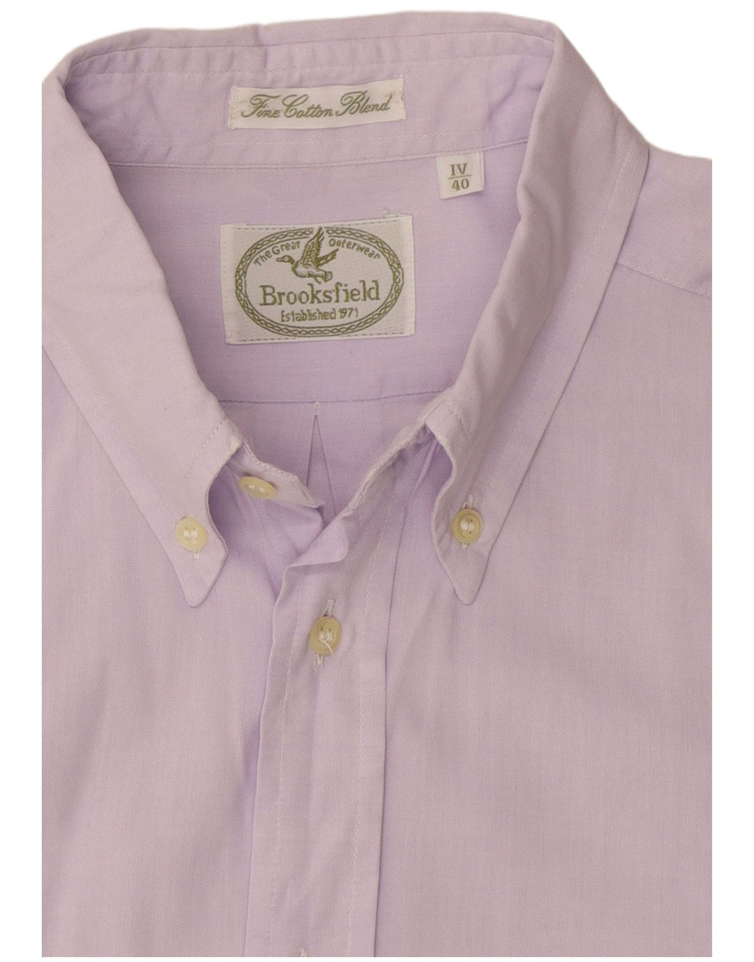 Camisa Brooksfield para hombre talla 40 algodón morado mediano