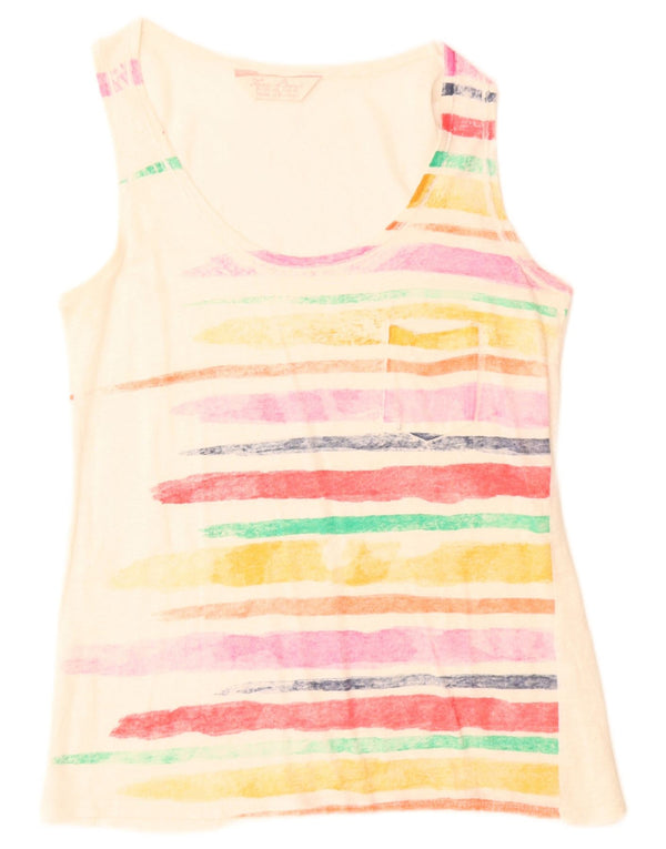 Zara Mujer Chaleco Top UK 40 Mediano Rayas Multicolor