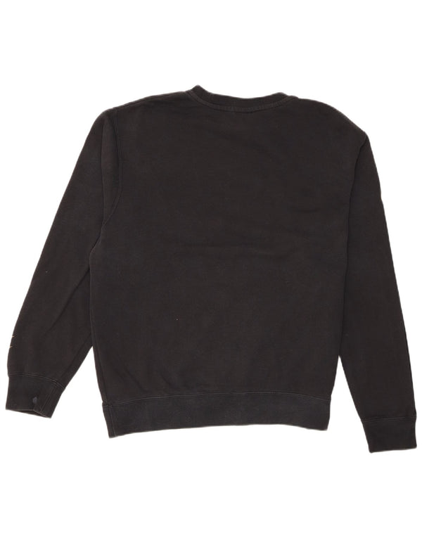 Nike Sudadera con gráfico Swoosh para hombre, jersey de algodón negro mediano