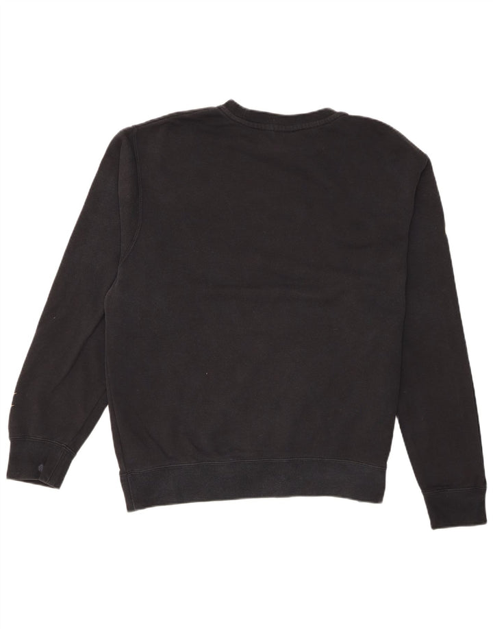 Nike Sudadera con gráfico Swoosh para hombre, jersey de algodón negro mediano