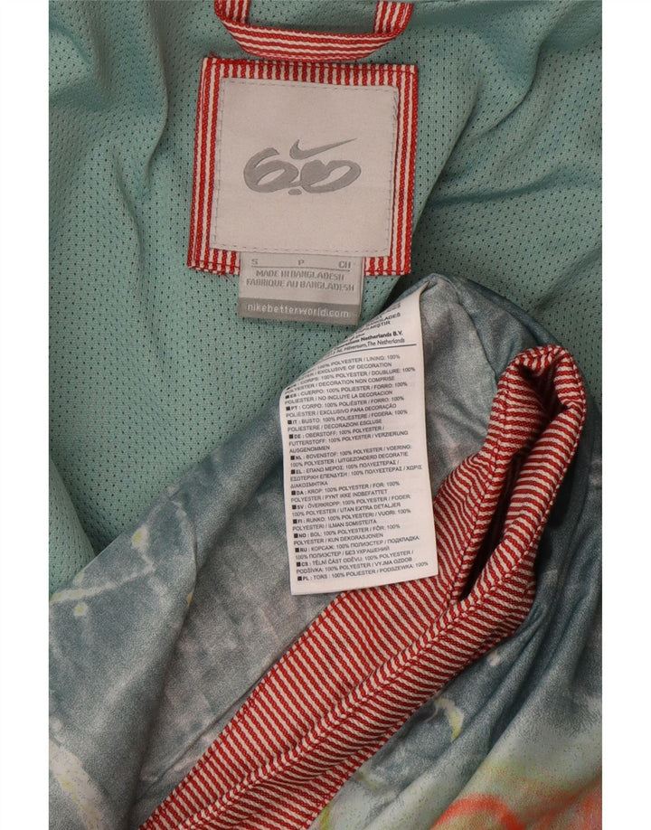 NIKE Chaqueta cortavientos con capucha para mujer UK 10 Small Red Pinstripe Poliéster