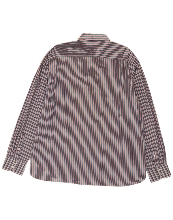 Tommy Hilfiger Camisa de ajuste personalizado para hombre 2XL Algodón a rayas azules