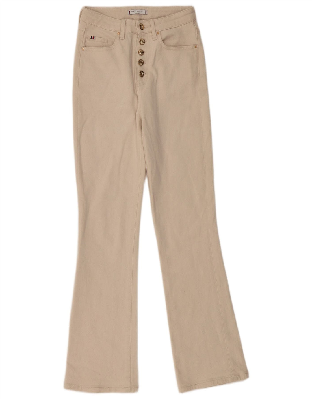 TOMMY HILFIGER Vaqueros acampanados para mujer W26 L30 Algodón beige