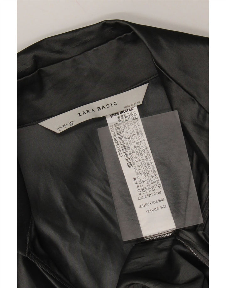 Zara Blusa cruzada de manga 3/4 para mujer UK 44 Acrílico gris grande