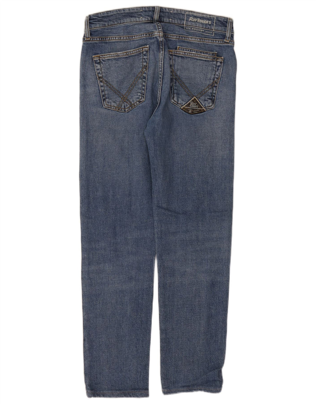 Roy Rogers Vaqueros ajustados desgastados para mujer W31 L29 Algodón azul