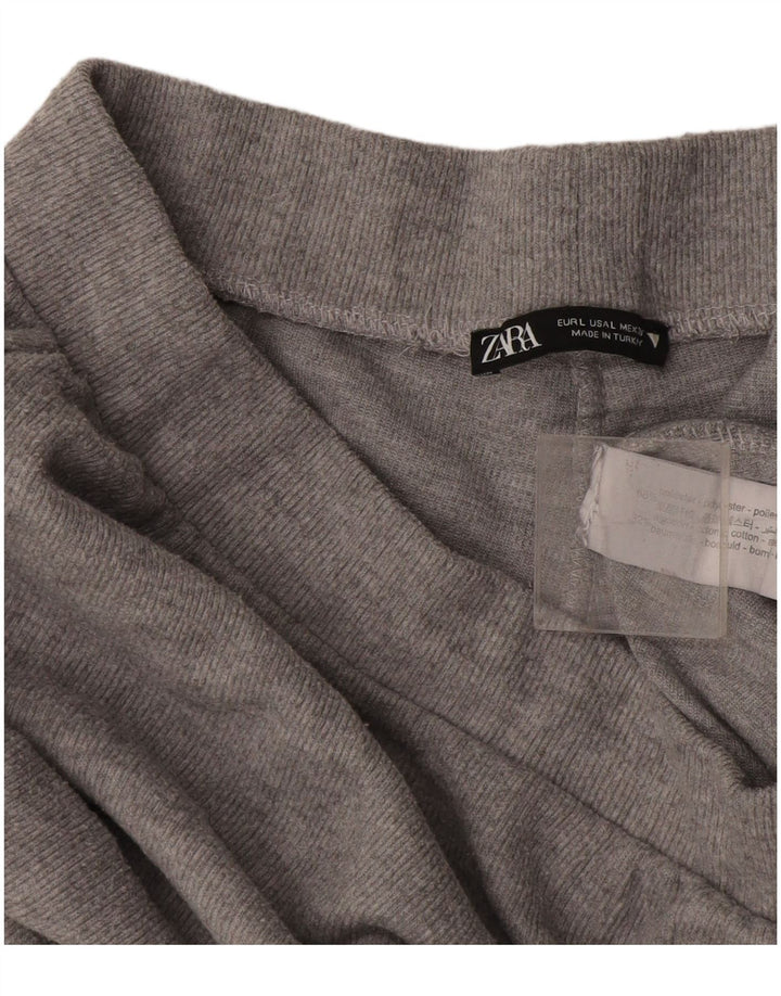 Zara Mujer Pantalón Chándal UK 44 Grande Poliéster Gris