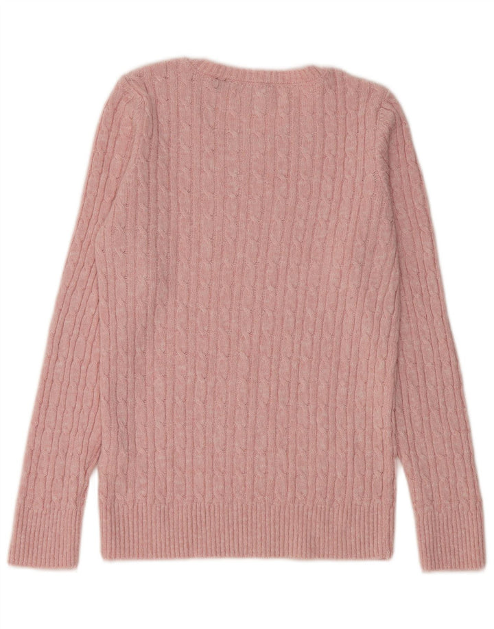 SUPERDRY Suéter tipo jersey con cuello redondo para mujer UK 40 Acrílico rosa medio