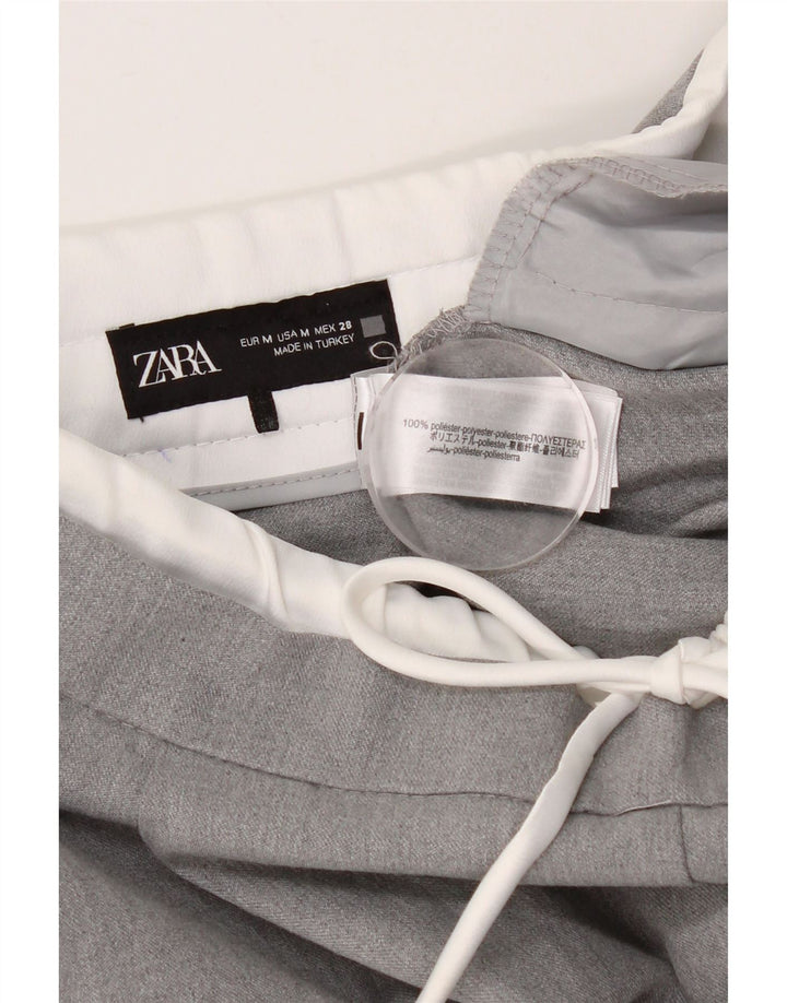 ZARA Mujer Pantalón Chino Pegged Mediano W30 L28 Poliéster Gris