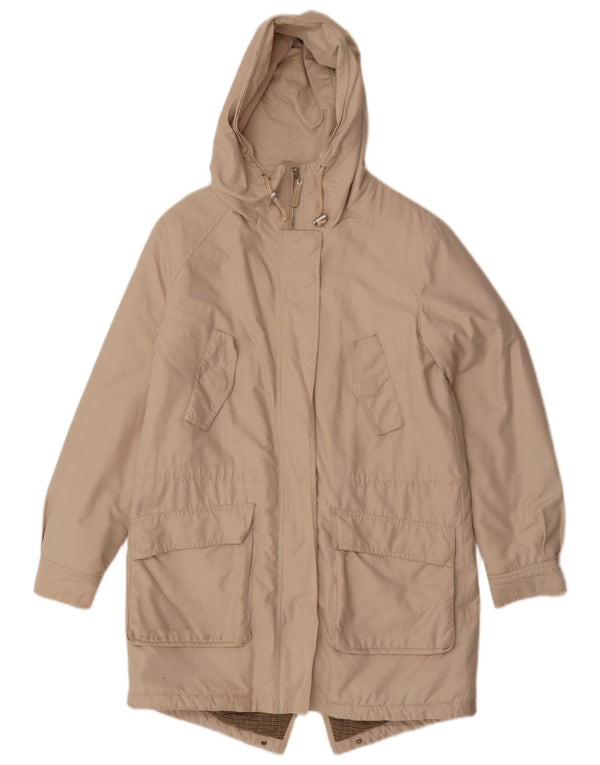 Hobbs Parka extragrande para mujer, talla 8, algodón beige pequeño