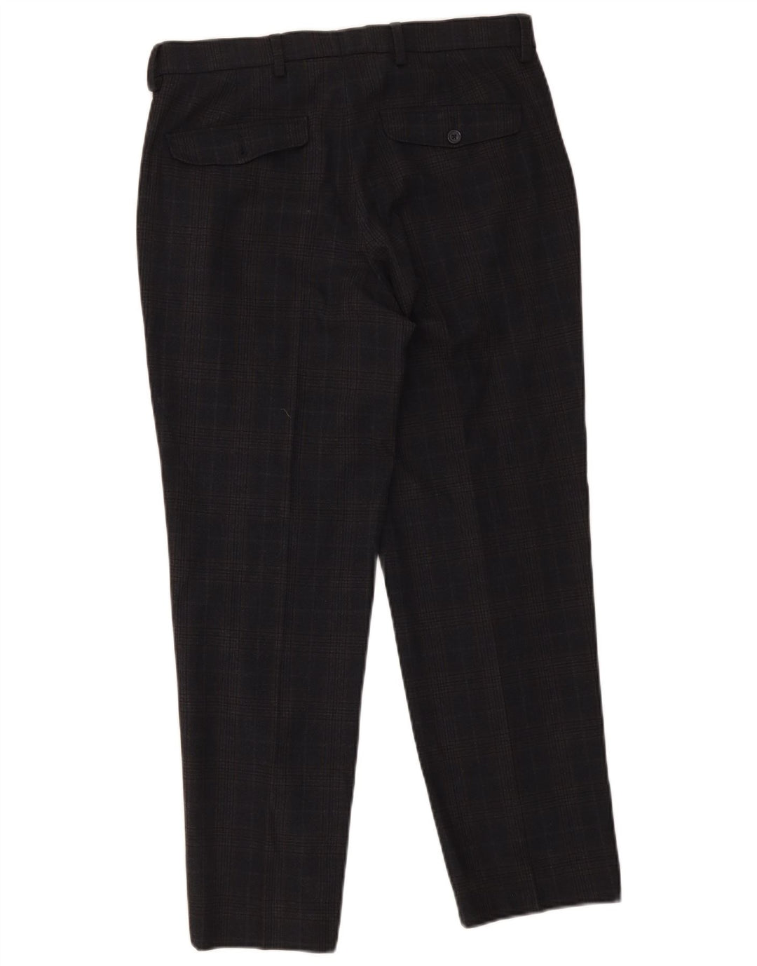 Marks & Spencer Pantalón de traje de corte regular para hombre W32 L29 Cuadros azul marino