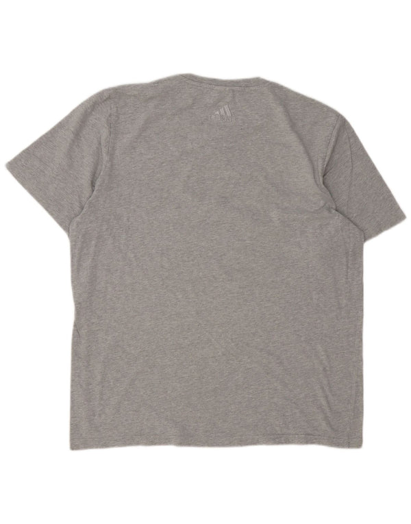 Adidas - Camiseta gráfica para hombre, talla grande, algodón gris